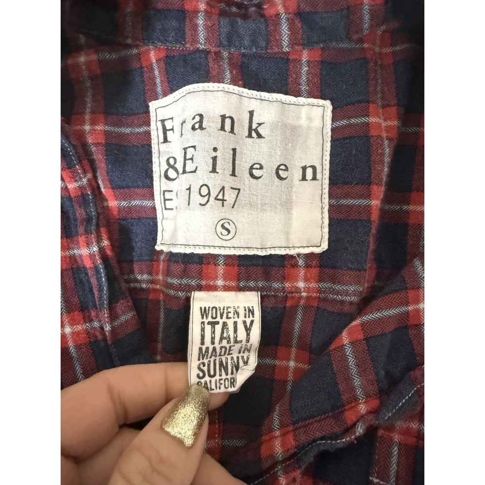 Frank & Eileen Women's Small Red Check Pattern Long Sleeve Collar-Neck Shirt‎ - Picture 9 of 10